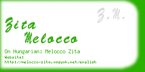 zita melocco business card